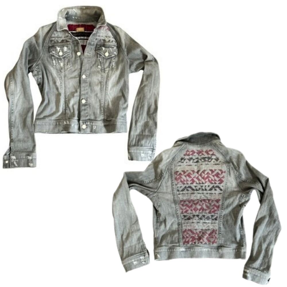 MOTHER Denim Southwest Denim Jacket, Grey Distressed Wash